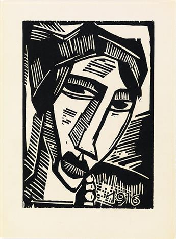 ERICH HECKEL Krankes Mädchen.  Woodcut, 1919-20.  Dube 266  * MAX PECHSTEIN Weib vom Manne begehrt,  woodcut, 1919-2...